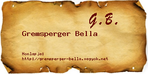 Gremsperger Bella névjegykártya